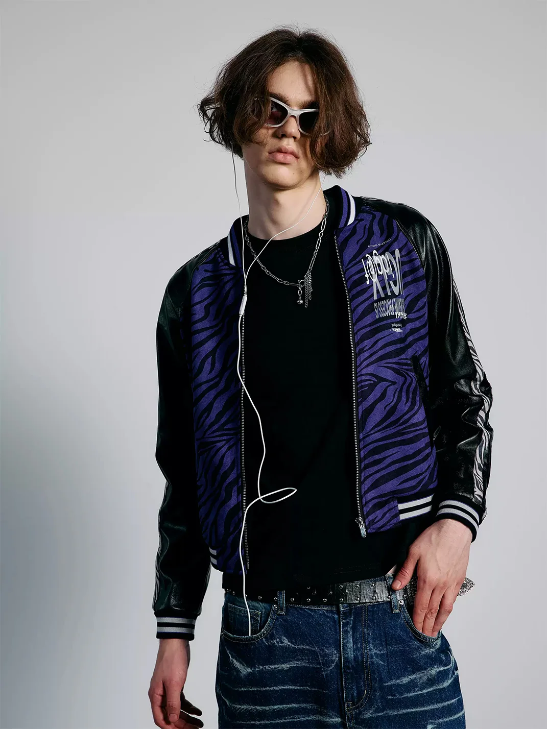 PAIKI | Purple Zebra Varsity Jacket