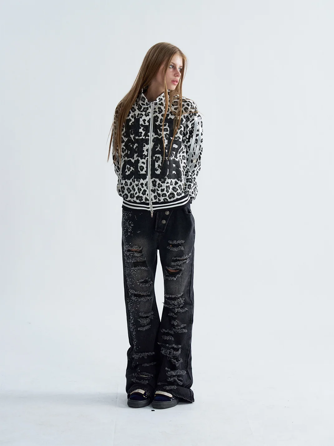 PAIKI | Leopard Stripe Zip Jacket