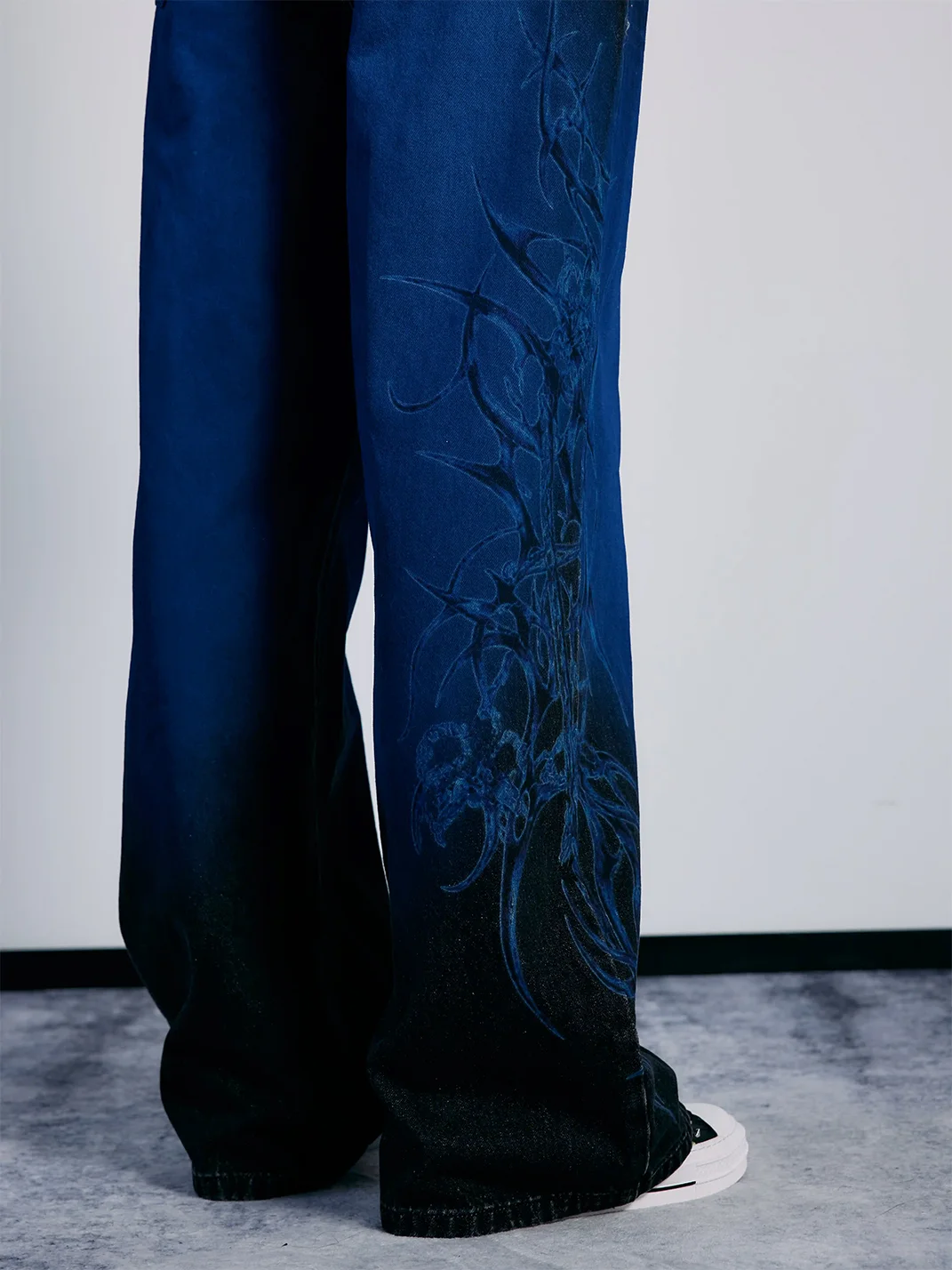 PAIKI | Gradient Tribal Baggy Straight-Leg Jeans