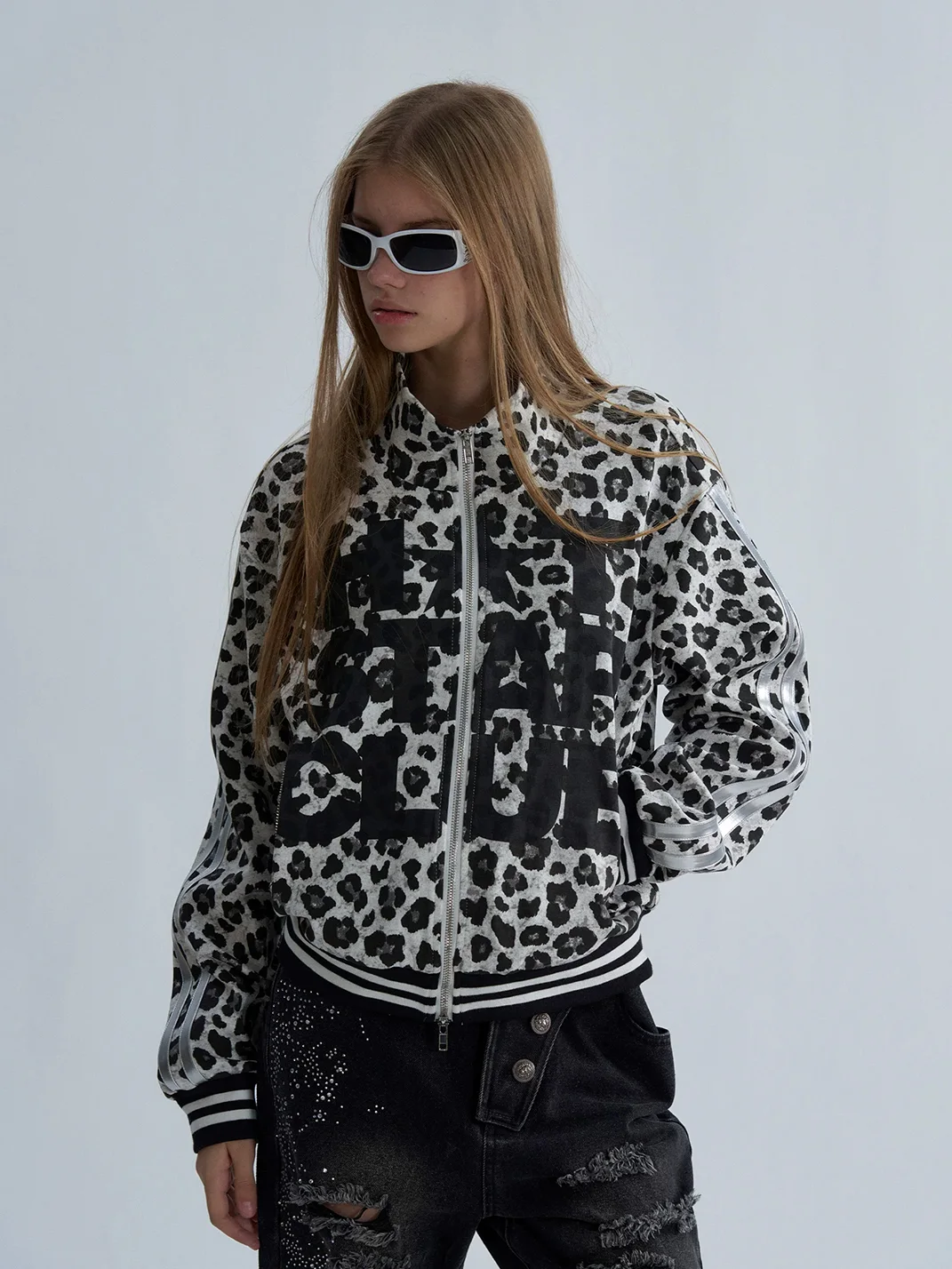 PAIKI | Leopard Stripe Zip Jacket