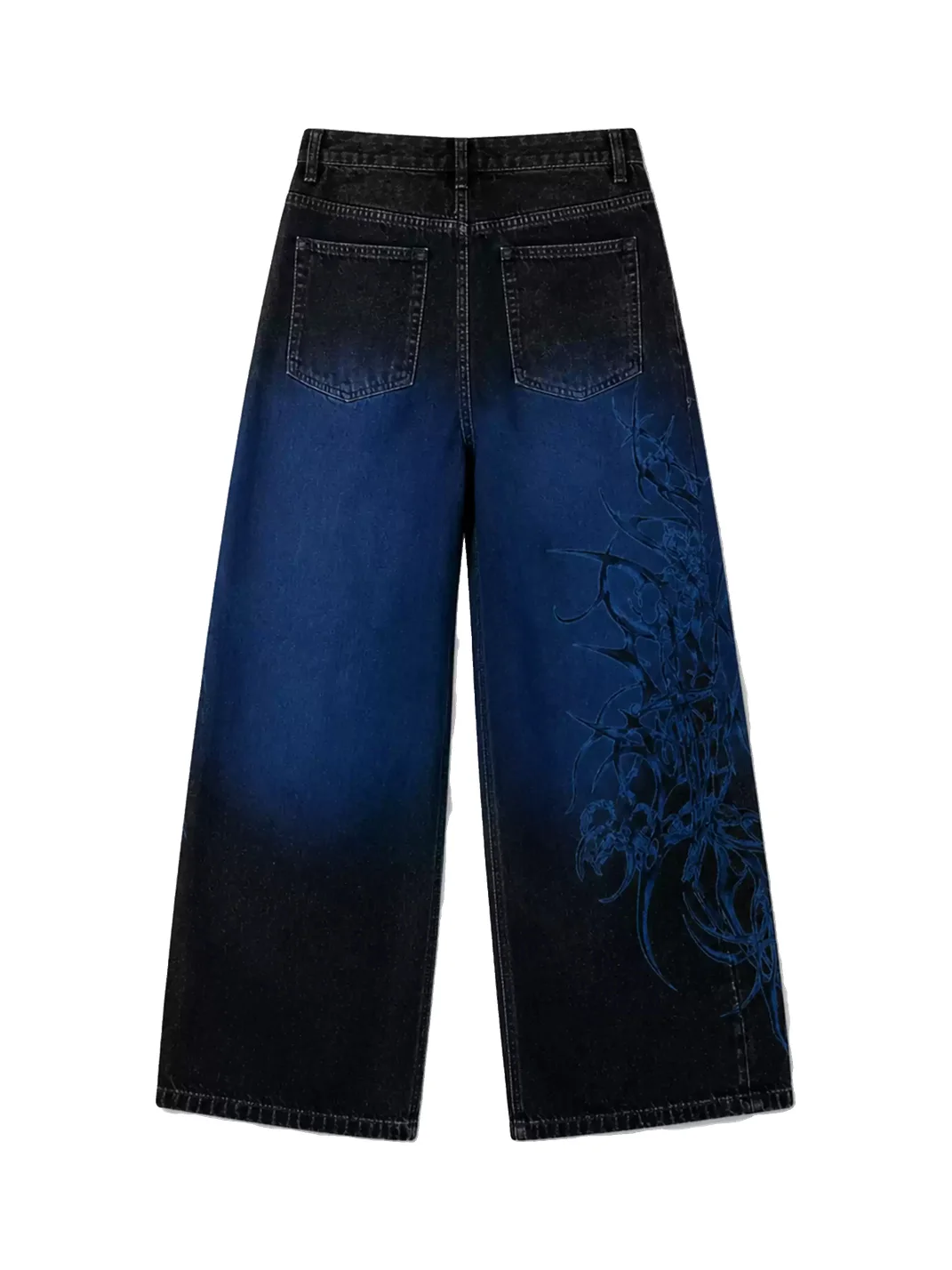 PAIKI | Gradient Tribal Baggy Straight-Leg Jeans