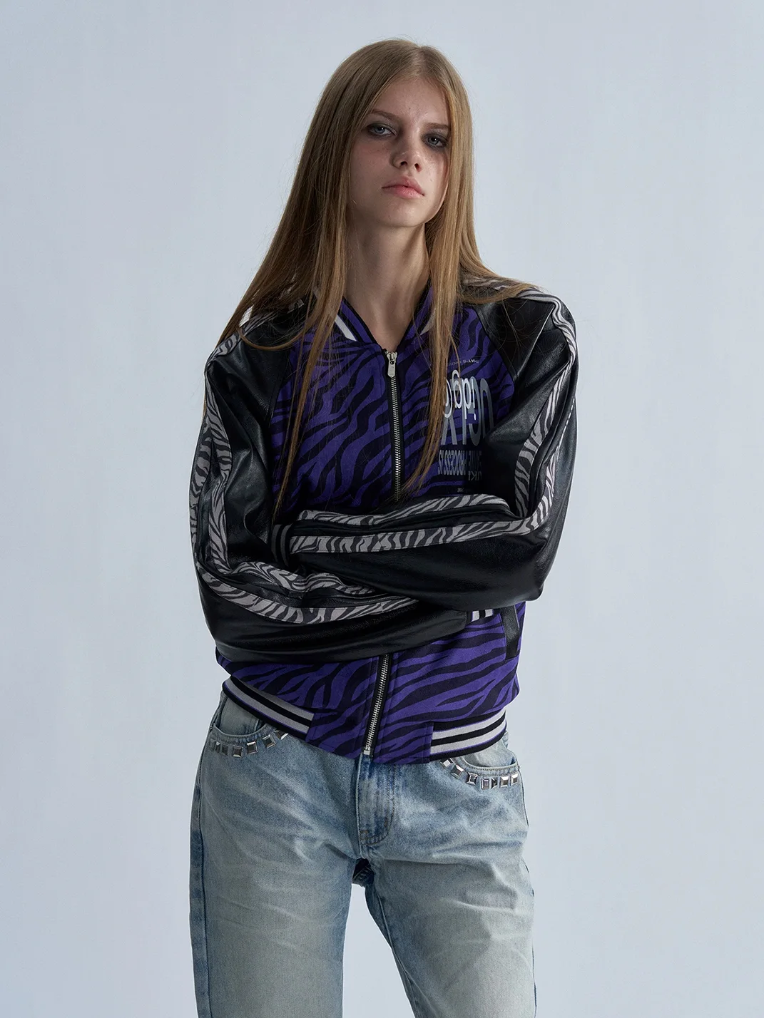 PAIKI | Purple Zebra Varsity Jacket