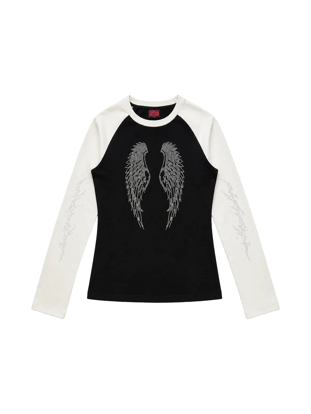 PAIKI | Rhinestone Wing Raglan Long Sleeve T-Shirt