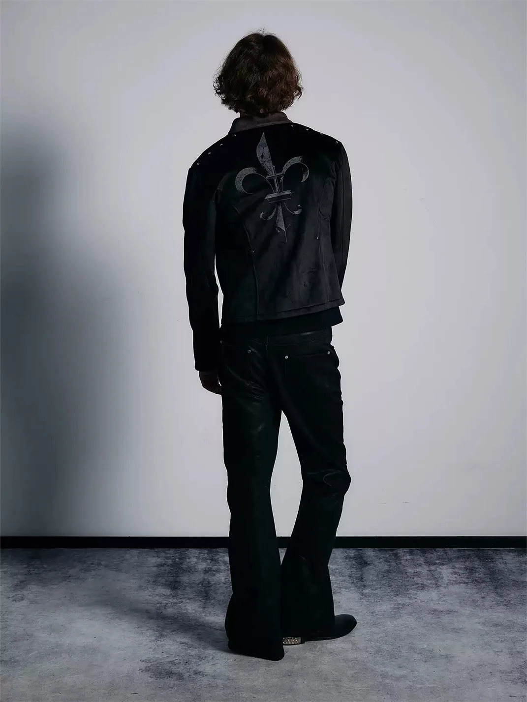 PAIKI | Fleur-De-Lis Suede Panel Slim Fit Jacket