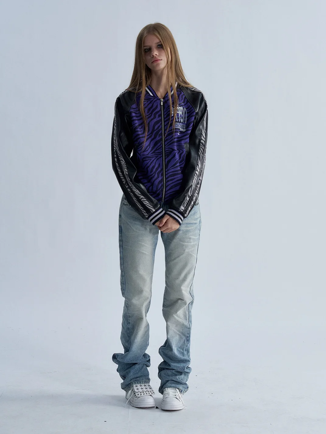 PAIKI | Purple Zebra Varsity Jacket