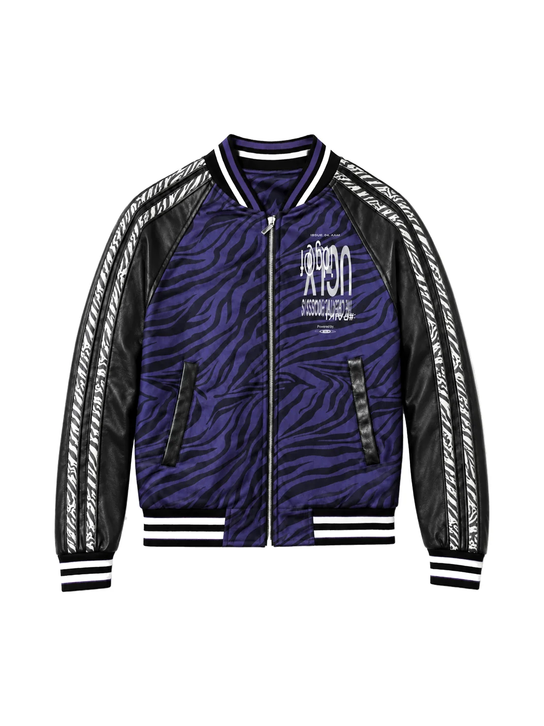 PAIKI | Purple Zebra Varsity Jacket