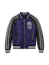 PAIKI | Purple Zebra Varsity Jacket