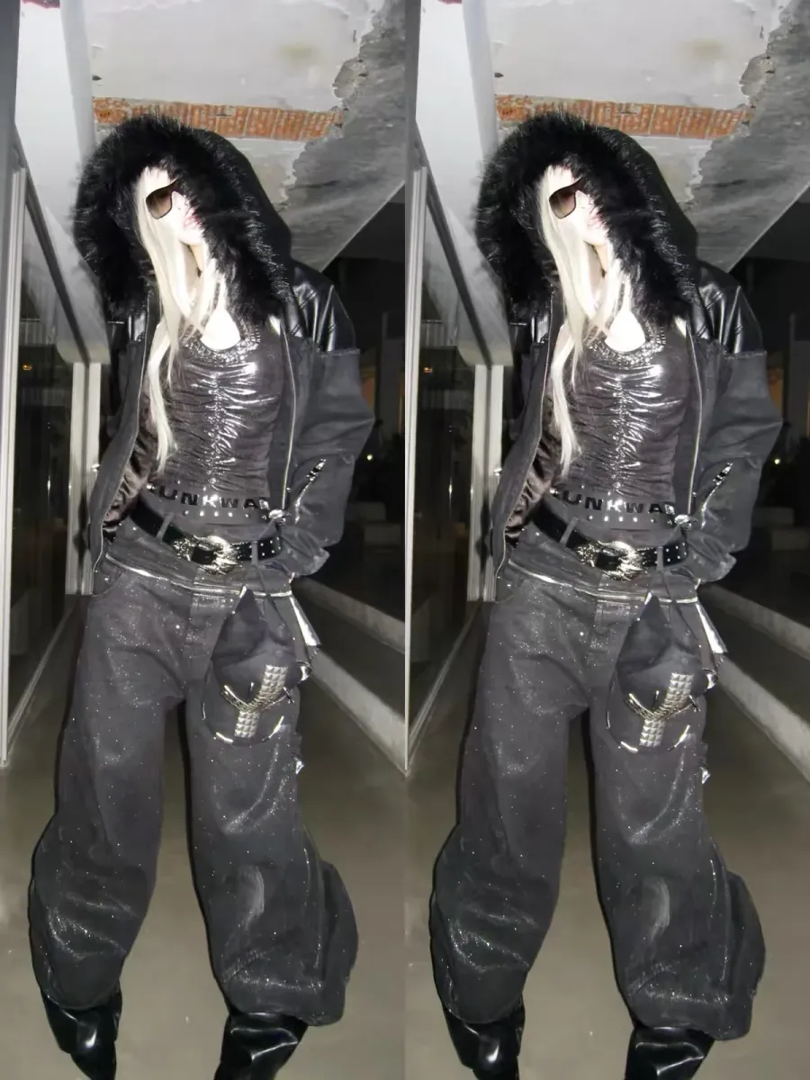 BE A DEVIL | “SØÐ” Detachable Fur Hooded Denim Hybrid-Leather Jacket - 4