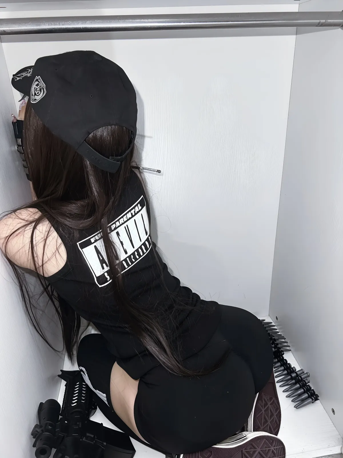 BE A DEVIL | Punk Graphic Ribbed Slim-Fit Tank Top