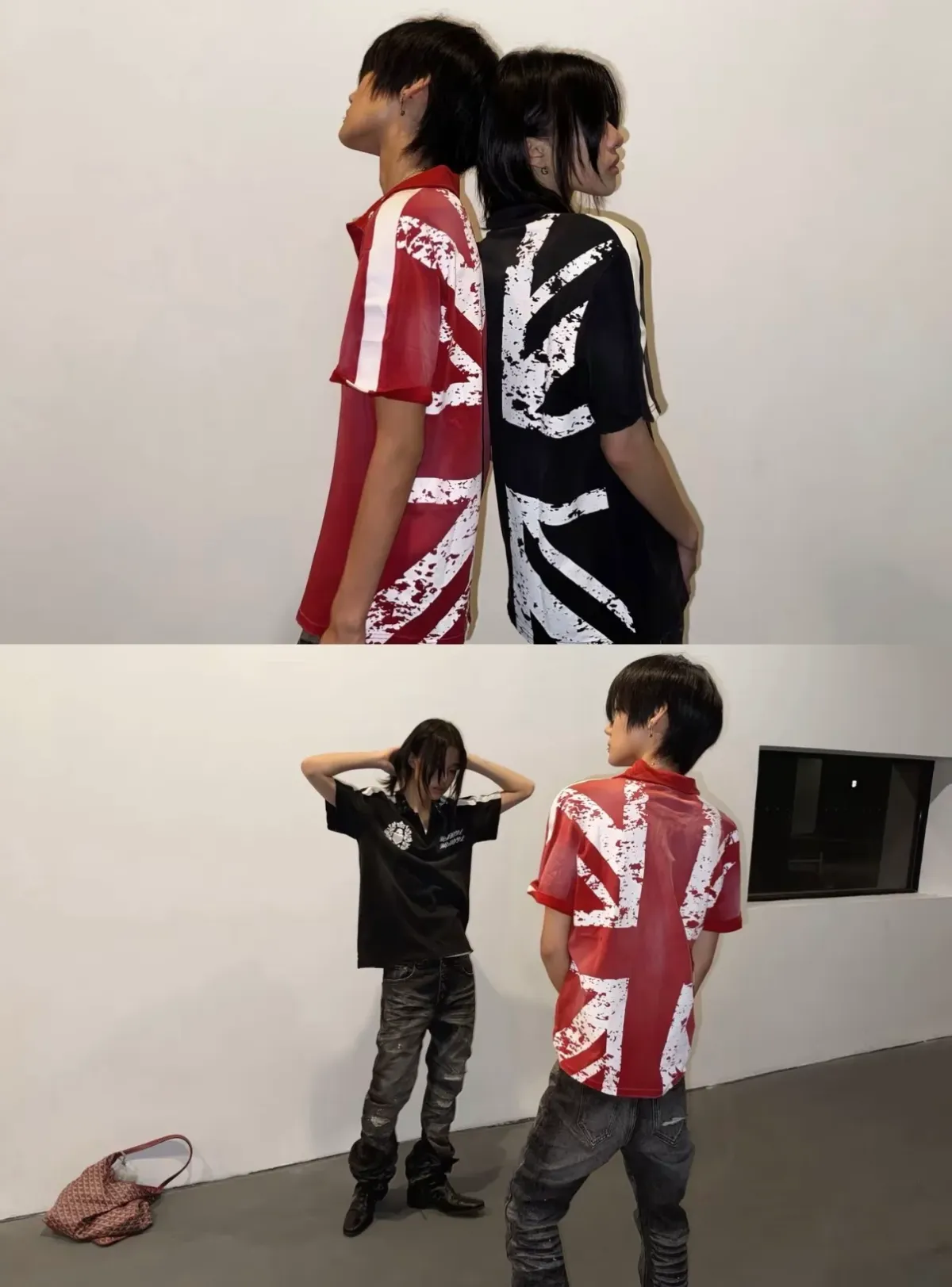 BE A DEVIL | British Flag Horse Print Cropped Polo Shirt