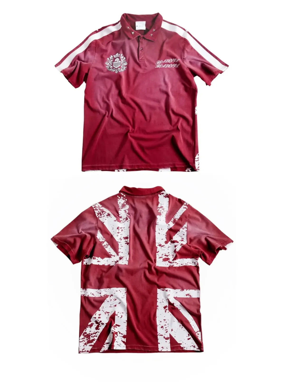 BE A DEVIL | British Flag Horse Print Cropped Polo Shirt