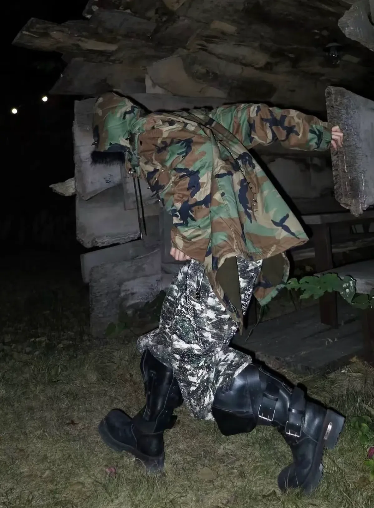 BE A DEVIL | 3D Printed Camo 18K Diamonds Cargo Pants