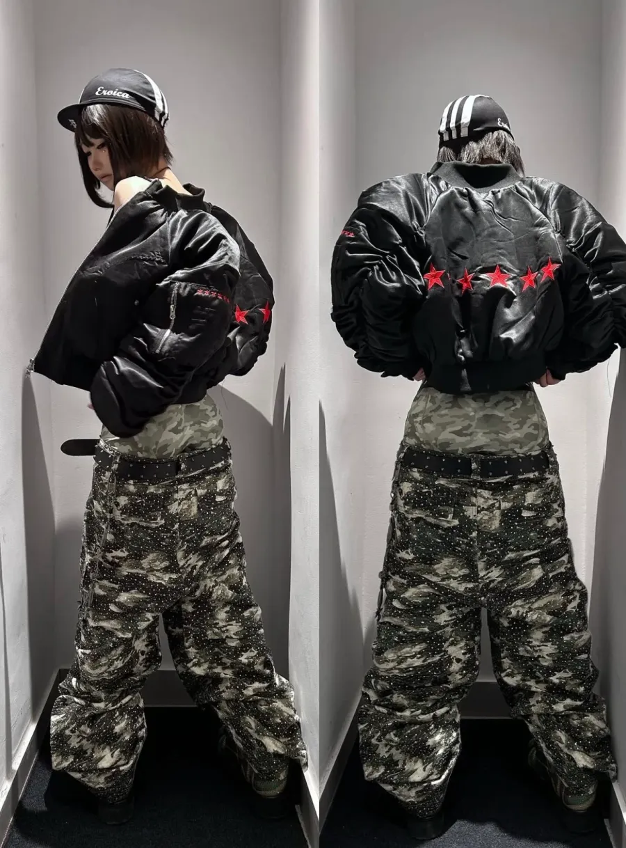 BE A DEVIL | 3D Printed Camo 18K Diamonds Cargo Pants - 4