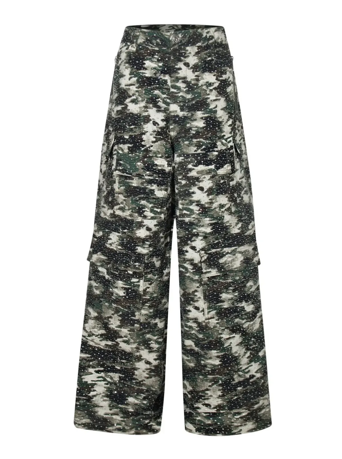 BE A DEVIL | 3D Printed Camo 18K Diamonds Cargo Pants