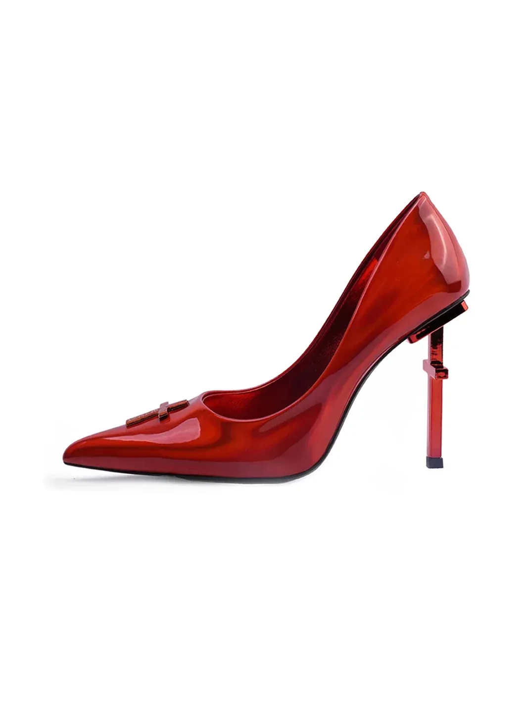 Colorful Bridge | Crucifix Pointed-Toe Red Wedding Heels