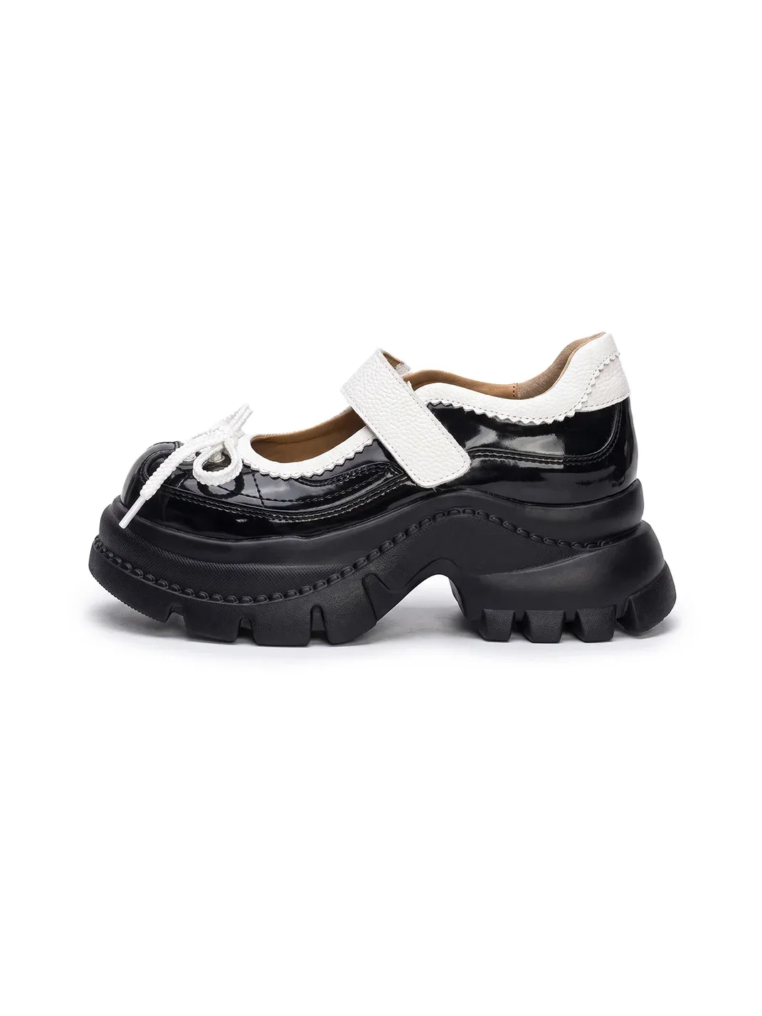 SISTER CURIE | Color Block Slip-On Platform Shoes