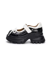 SISTER CURIE | Color Block Slip-On Platform Shoes