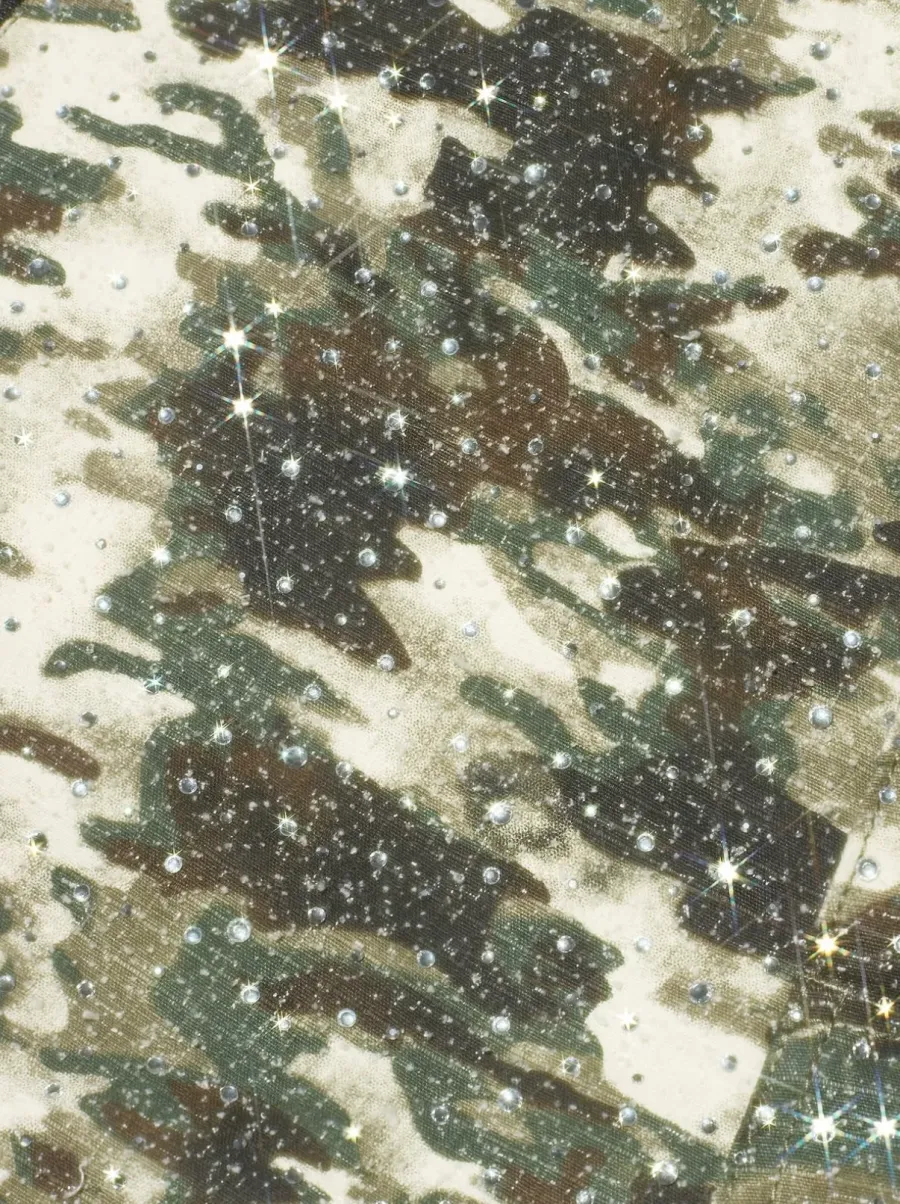 BE A DEVIL | 3D Printed Camo 18K Diamonds Cargo Pants - 3