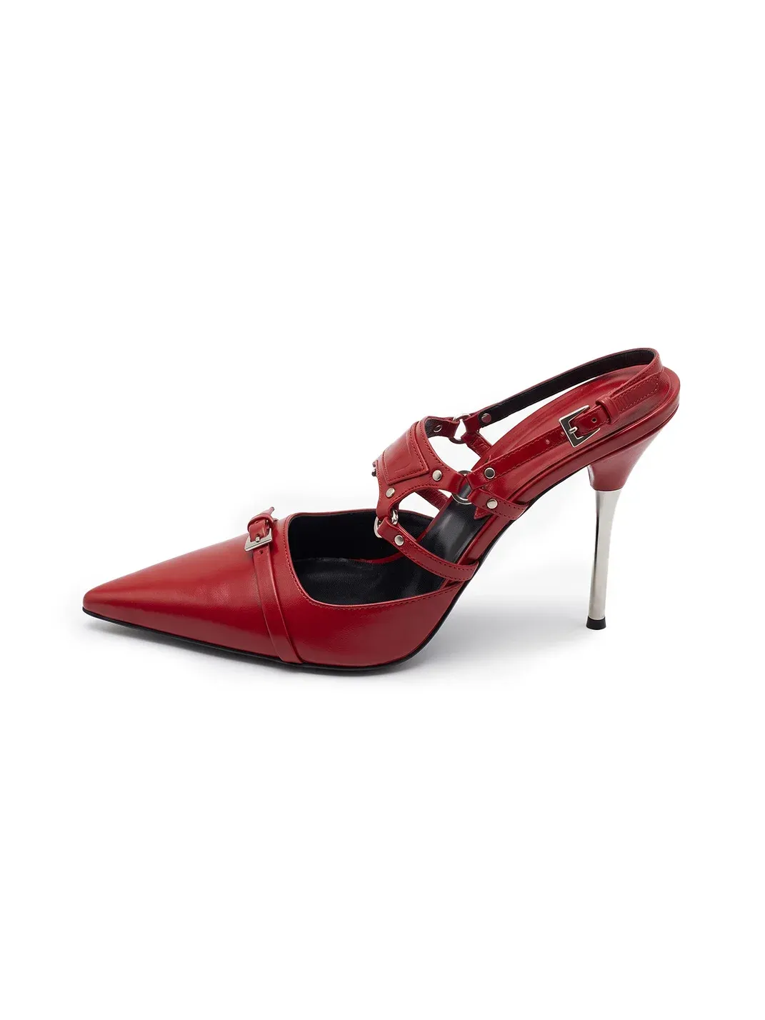9HAO | Strappy Pointed-Toe High-Heeled Sandals