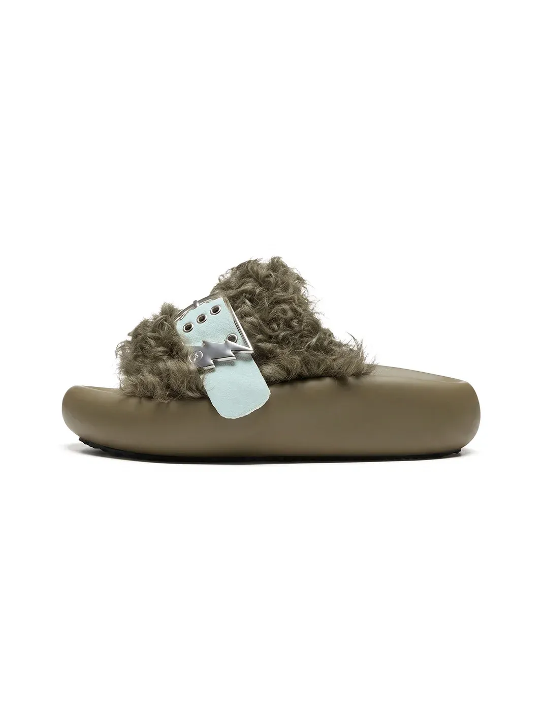 XMZY | Wool Blend Fashion Slides-Green