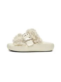 XMZY | Wool Blend Fashion Slides-White