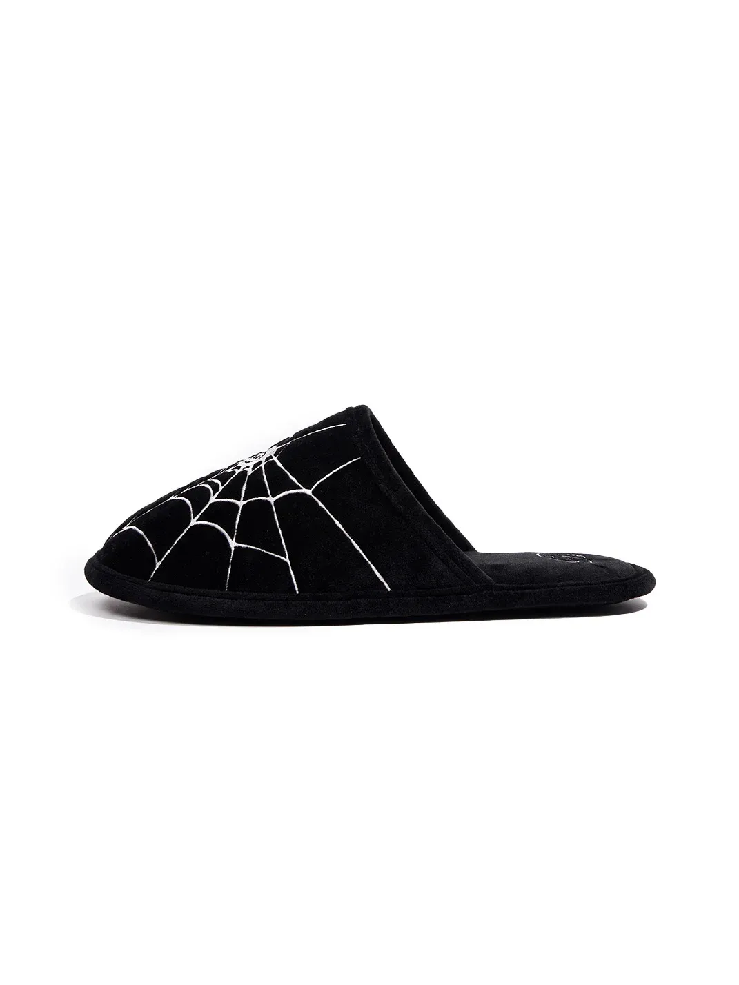 BLACK8MOB | Spiderweb Print Winter House Slippers