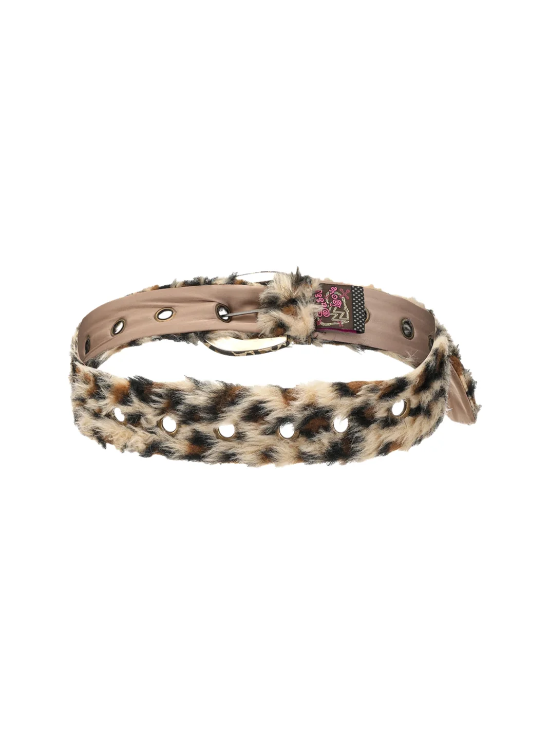 Eyeellike | Leopard Faux Fur Eyelet Belt