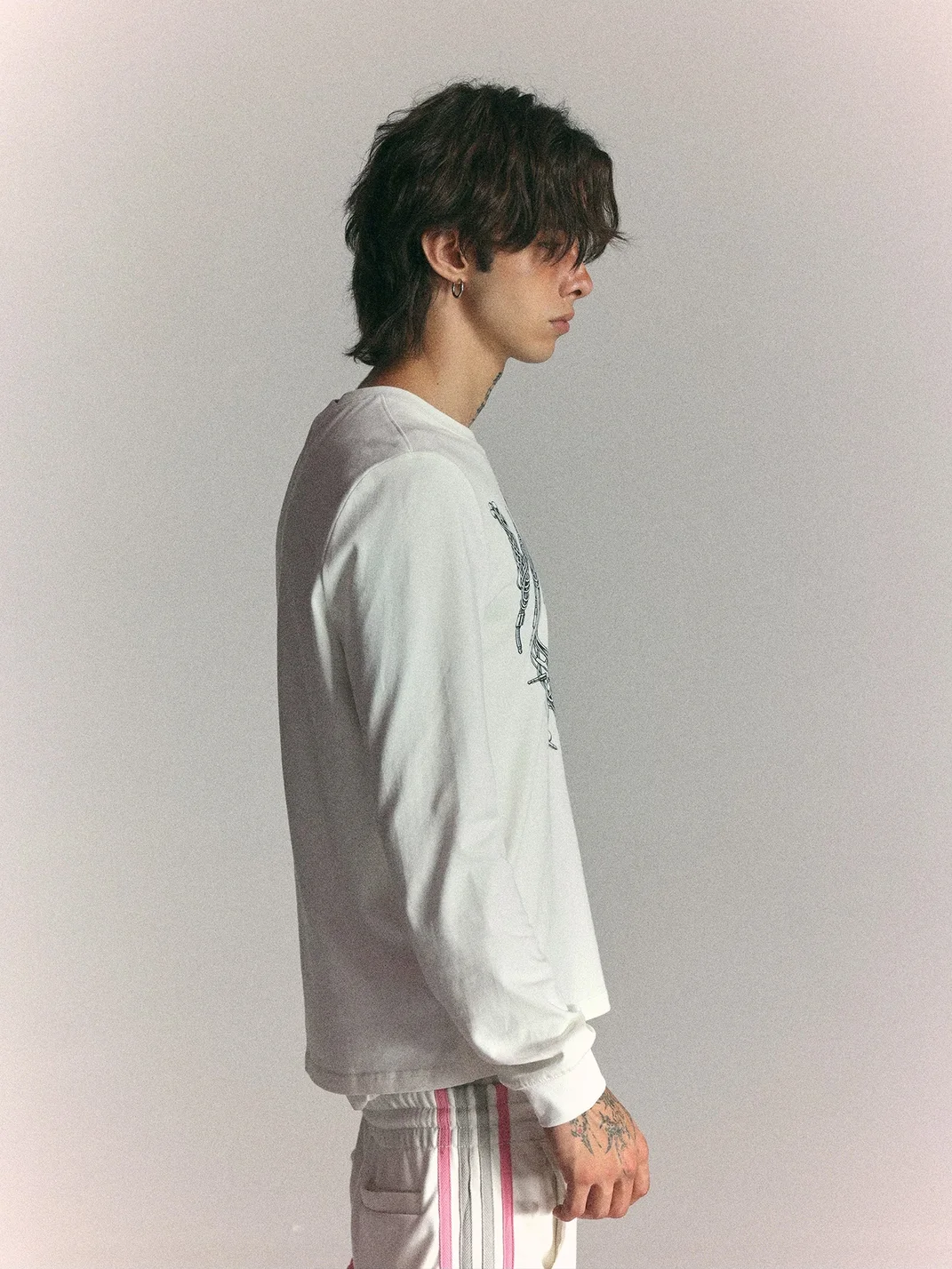 WASTED | Dropped Shoulder Cable Logo Long Sleeve T-Shirt