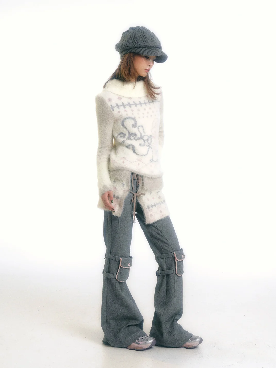 Eyeellike | Printed Faux Mink Wrap Tie Apron Shorts