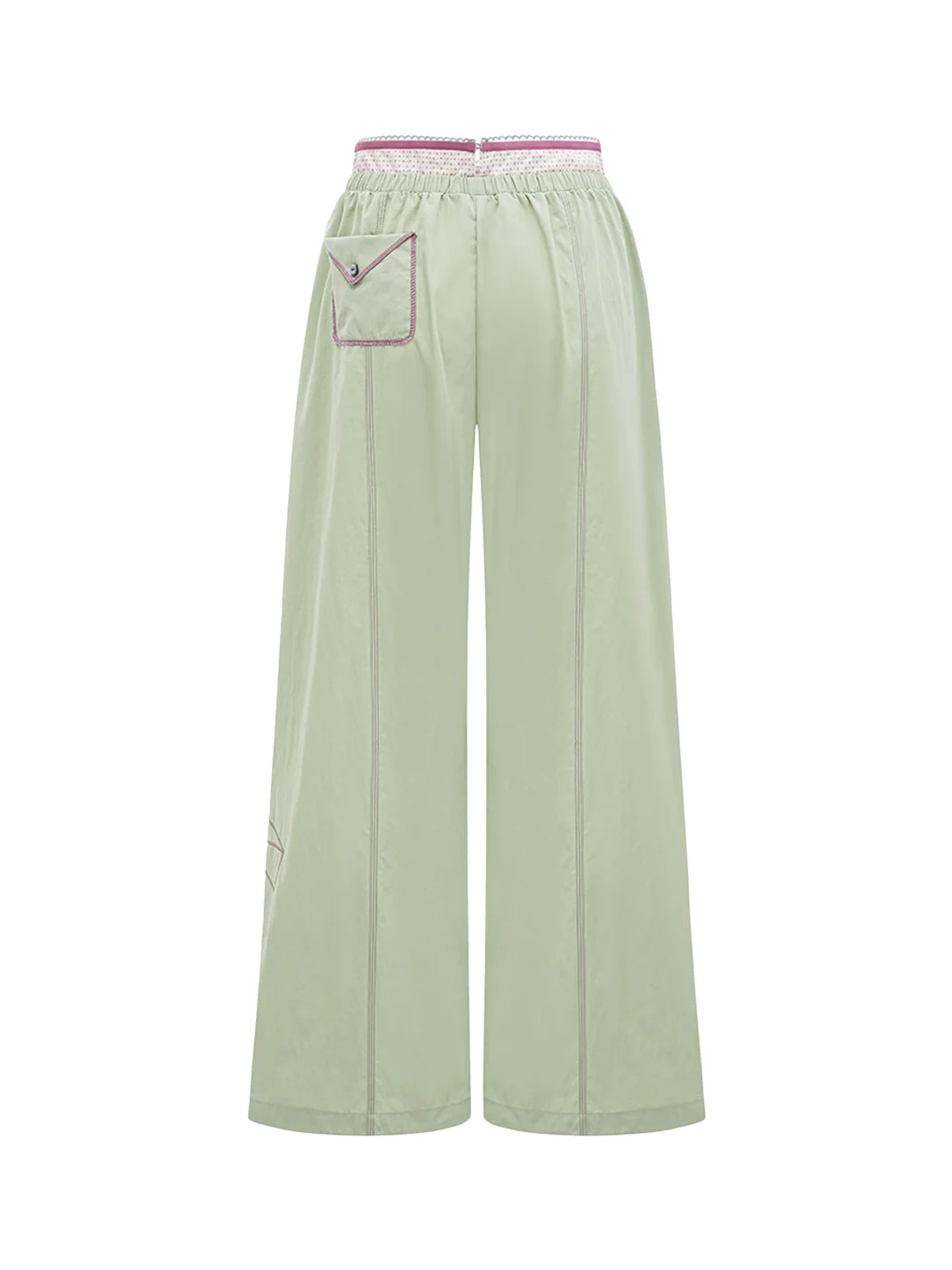 Eyeellike | Double Waist Embroidered Drawstring Wide Leg Pants