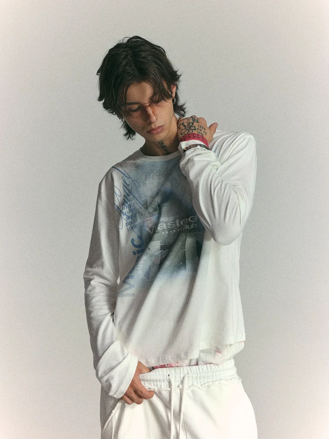 WASTED | Slim Fit Graphic Collage Long Sleeve T-Shirt