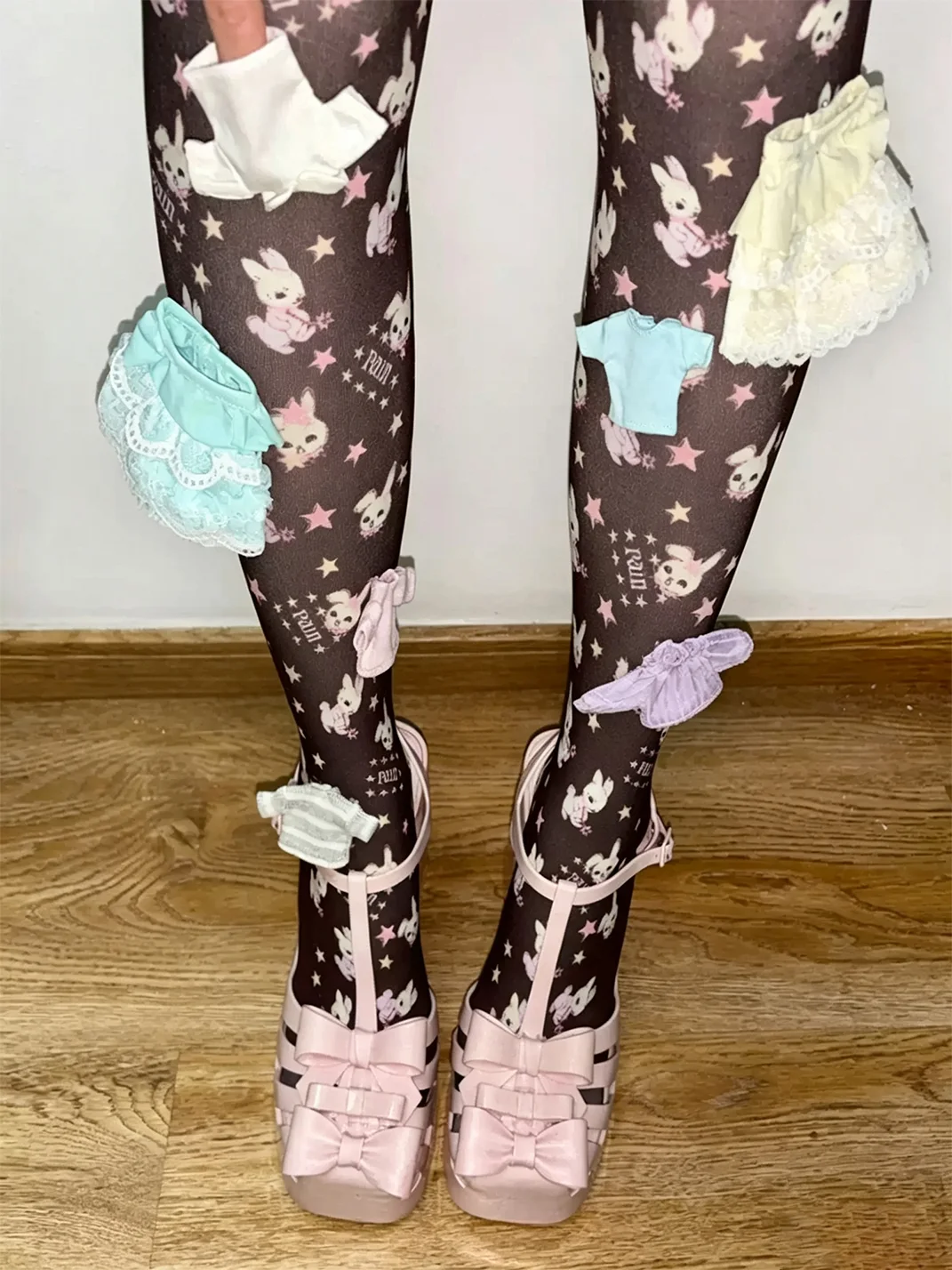LIS CALLA | Hand-Drawn Rabbit Print Tights