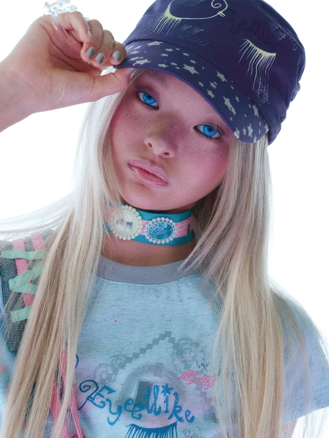 Eyeellike | Eyelash Star Print Flat Top Cap