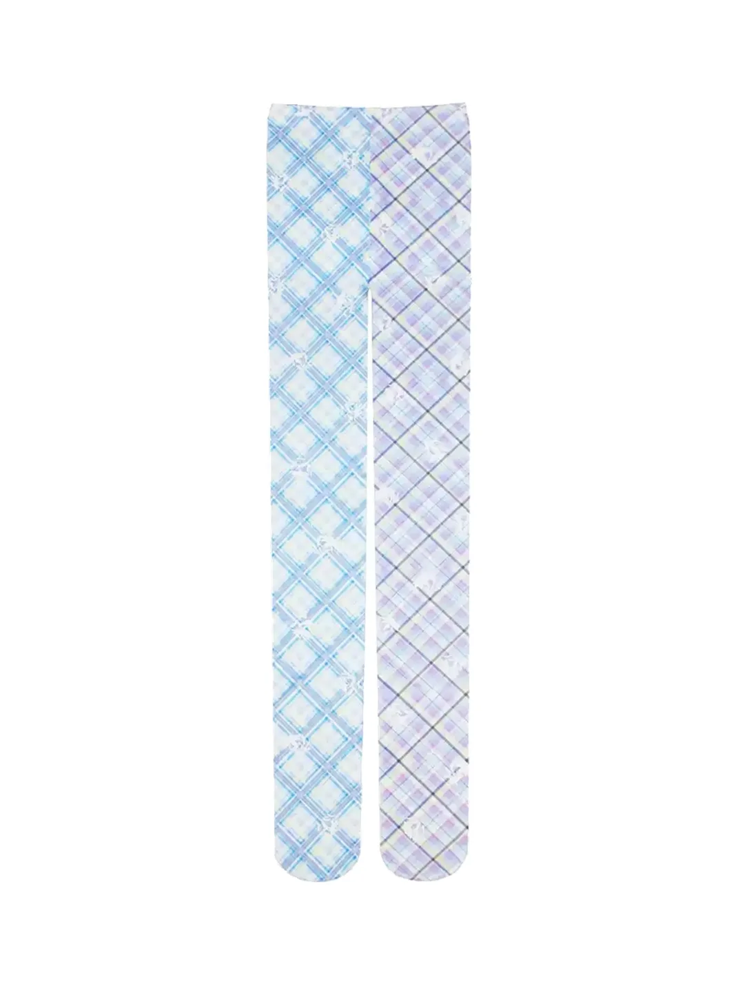 LIS CALLA | Asymmetric Plaid Floral Printed Tights