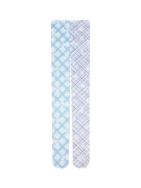 LIS CALLA | Asymmetric Plaid Floral Printed Tights