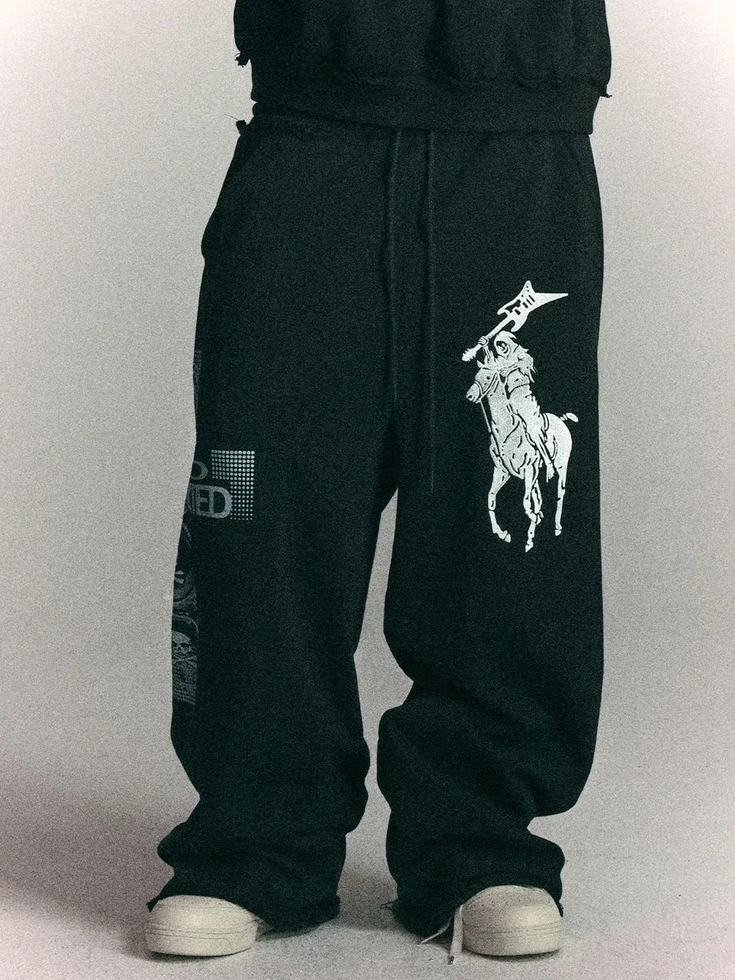 WASTED | Vintage Cross Patch Skull Horse Sweatpants