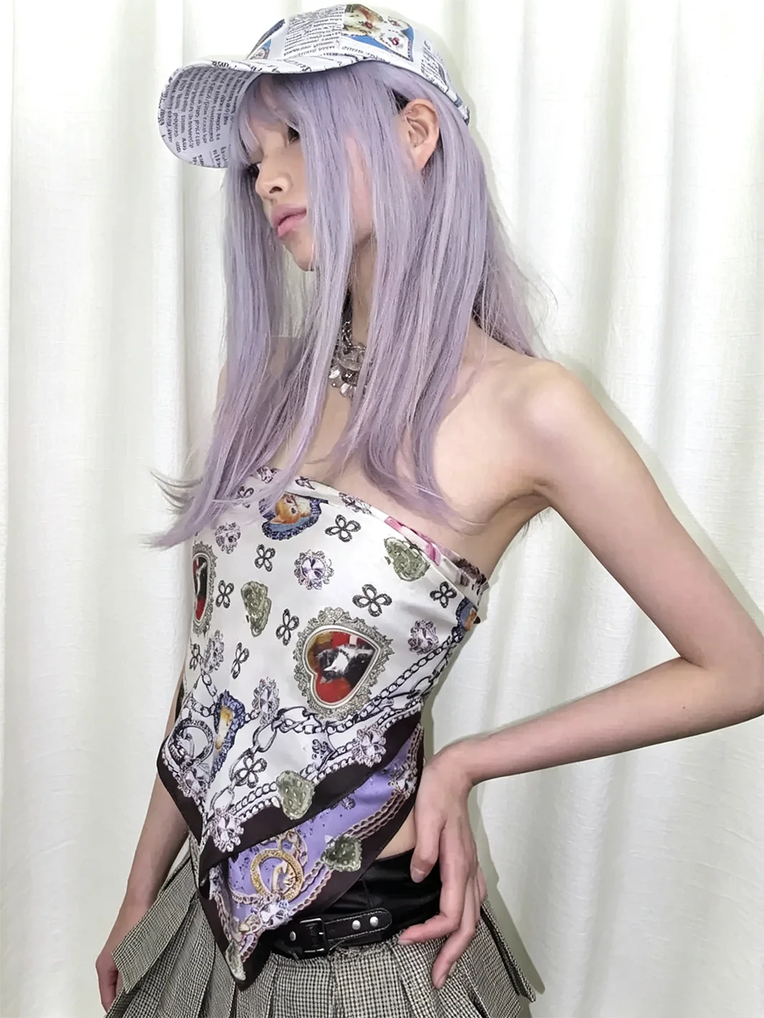 LIS CALLA | Cat Print Scarf Baseball Cap