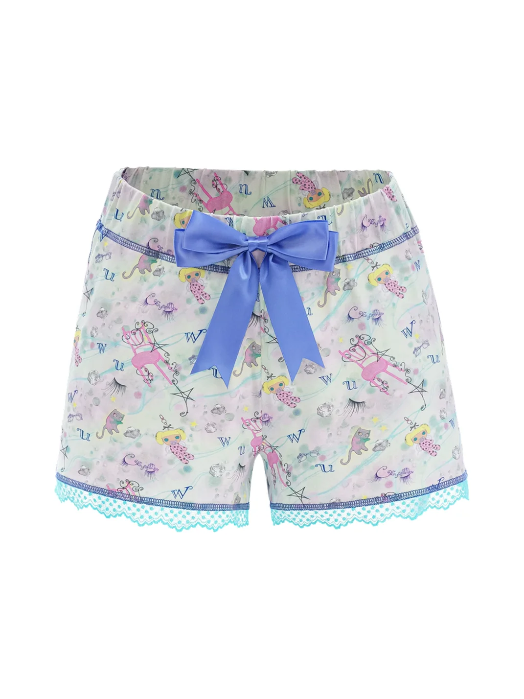 Eyeellike | Cartoon Print Bow Pajama Set