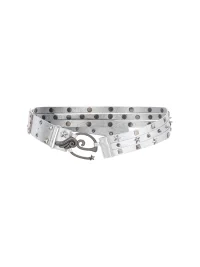 Eyeellike | Layered Adjustable Ostrich-Embossed PU Studded Belt
