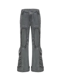 Eyeellike | Washed Twill Pleated Tie Pants