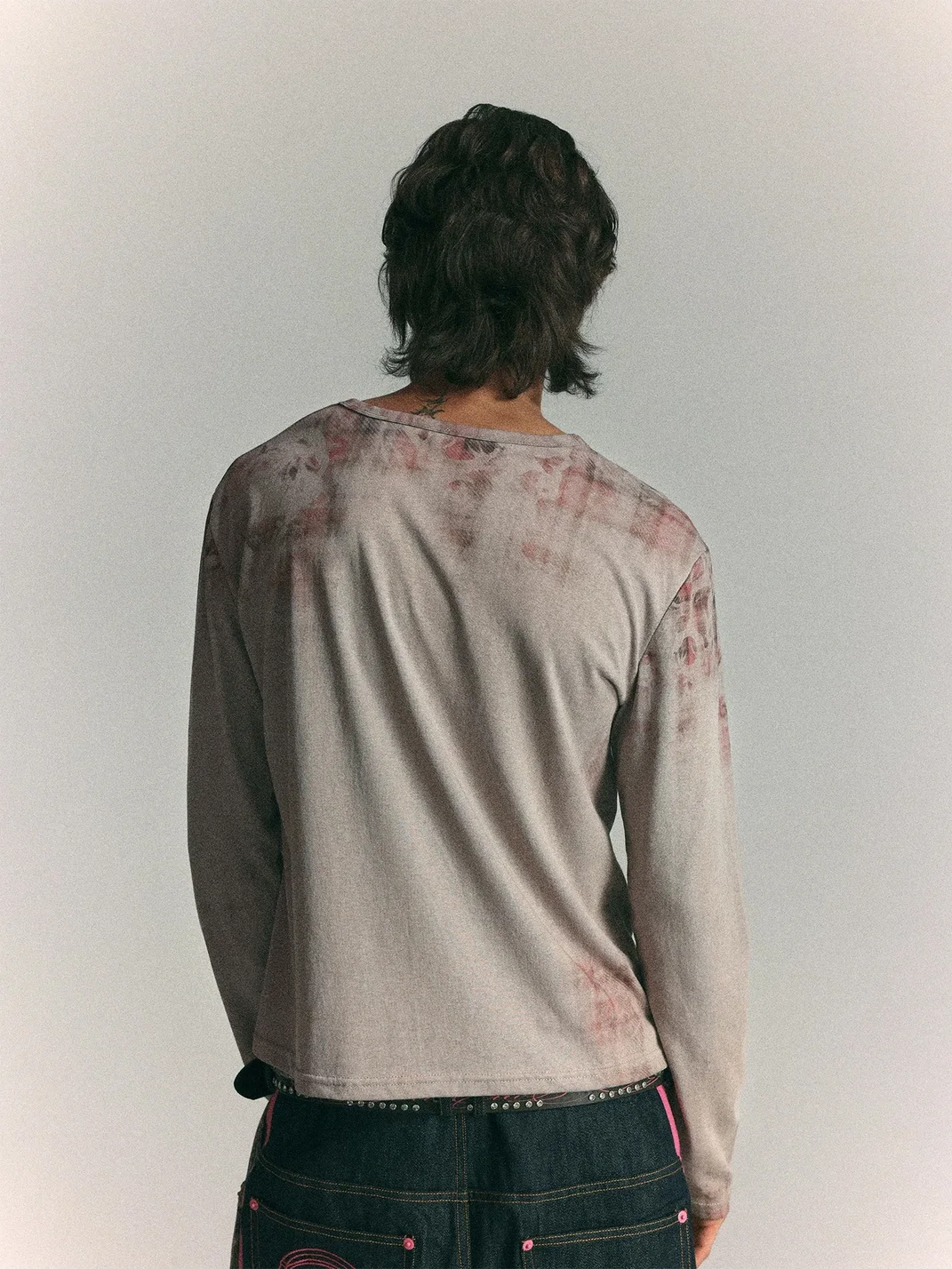 WASTED | Vintage Plaid Skull Print Long Sleeve T-Shirt