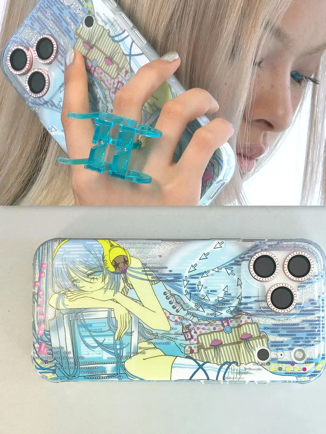 Eyeellike | Y3K Headphone Girl Glitter Apple Phone Case