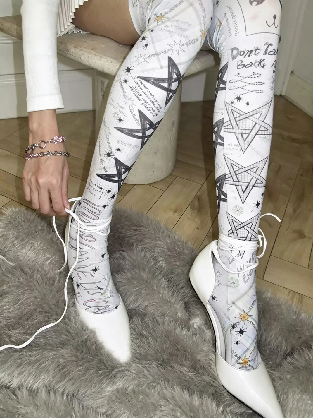 LIS CALLA | Star Over-The-Knee Socks