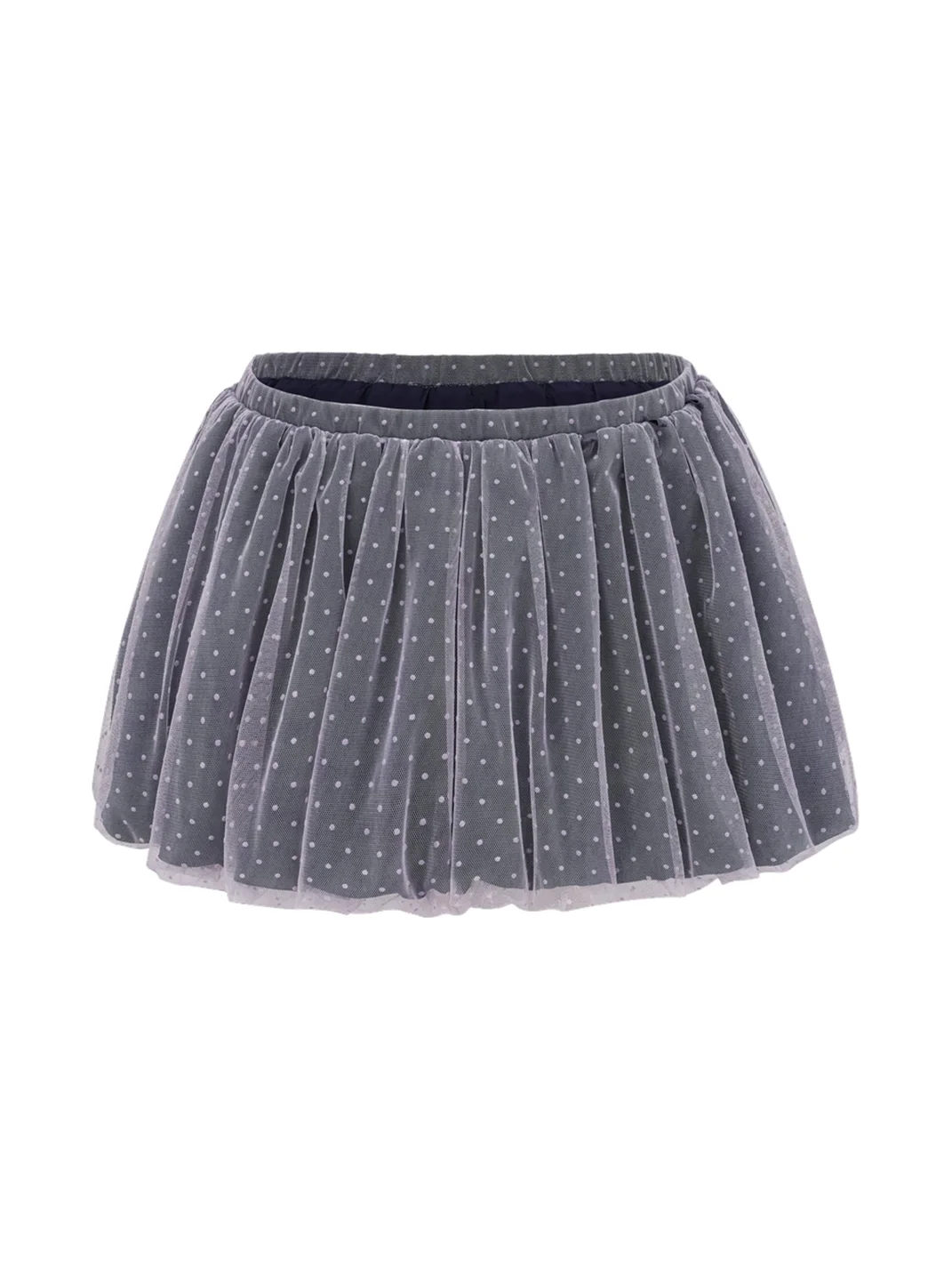 Eyeellike | Deep Purple Polka Dot Mesh Tulip Skort