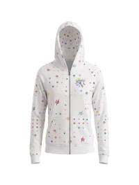 WASTED | Cropped Raglan Polka Dot Skull Zip Hoodie