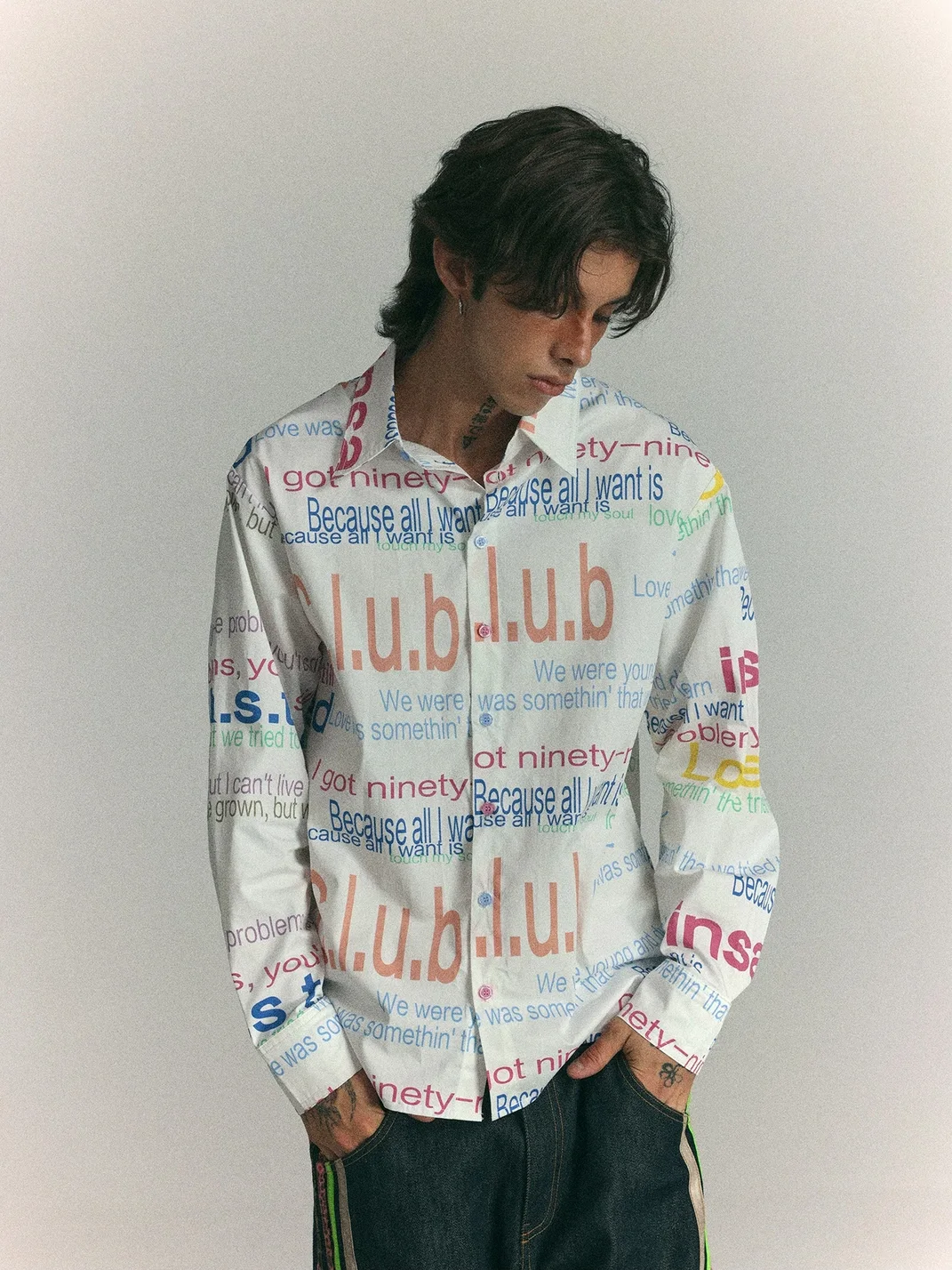WASTED | Multicolor Text Print Drop Shoulder Shirt