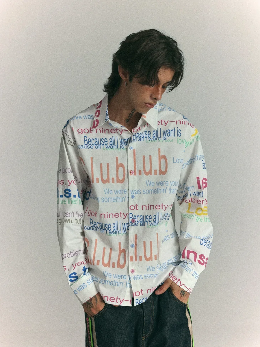 WASTED | Multicolor Text Print Drop Shoulder Shirt - 2