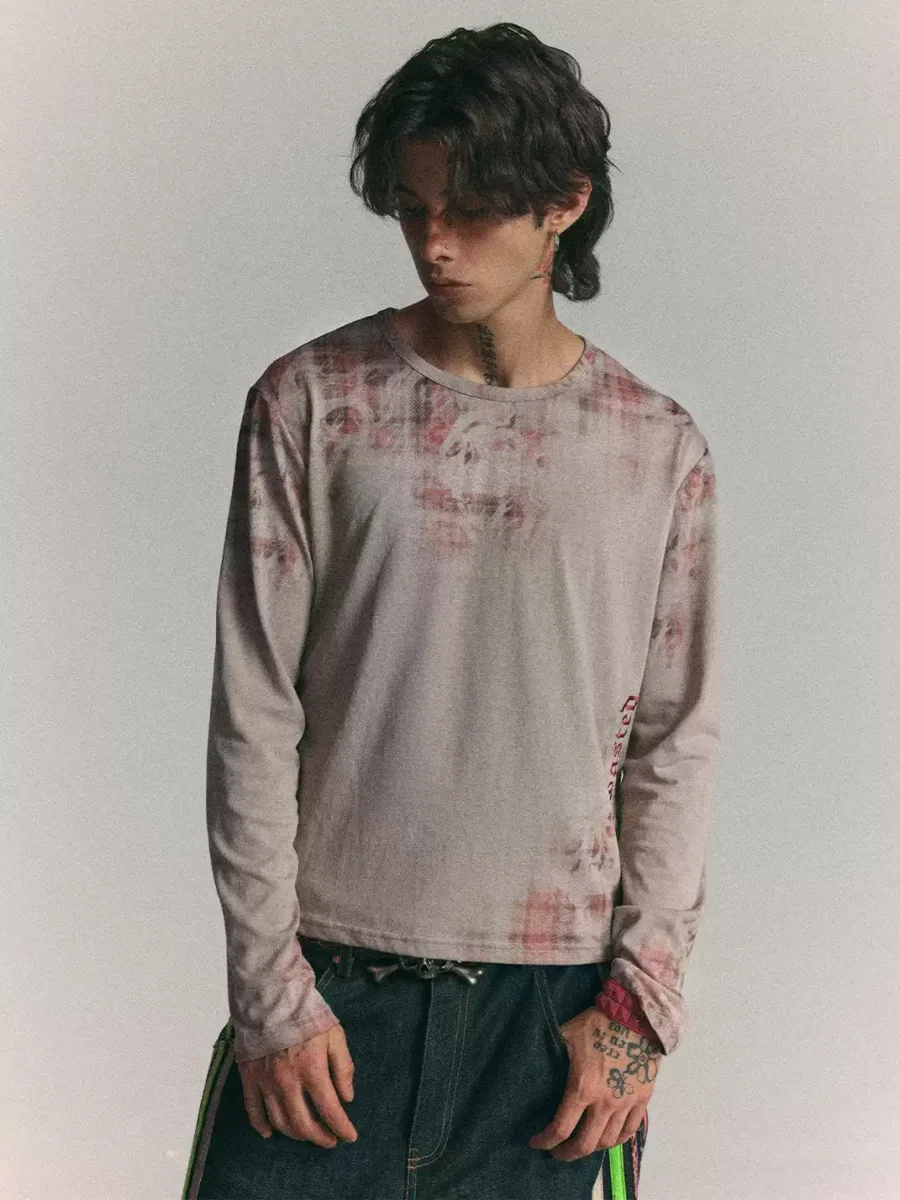 WASTED | Vintage Plaid Skull Print Long Sleeve T-Shirt - 2