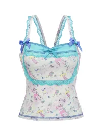 Eyeellike | Cartoon Print Bow Pajama Set