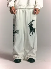 WASTED | Vintage Cross Patch Skull Horse Sweatpants